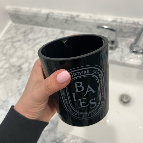 Empty Diptyque candle holder black colored glass 300g - Picture 2 of 3